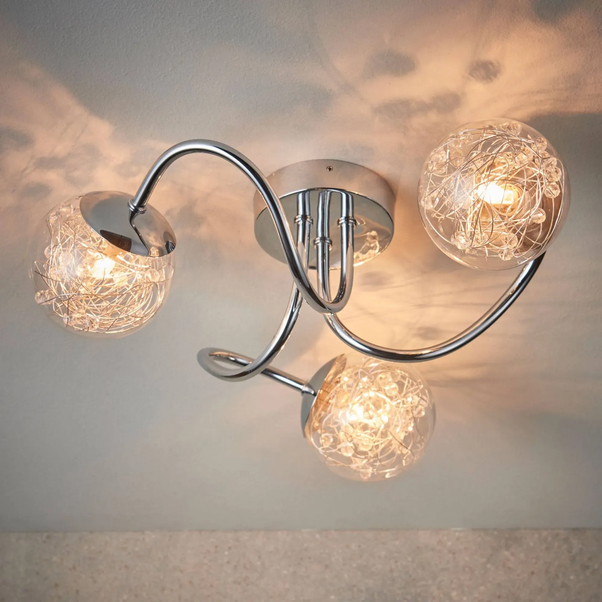 Auria 3-Light Semi Flush Ceiling Light - Polished Chrome product