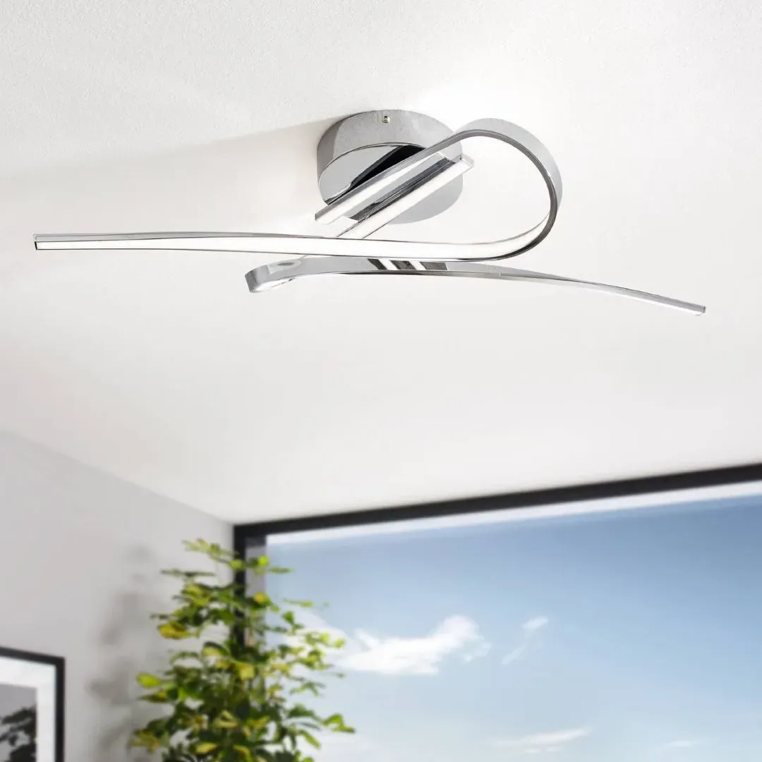 Aurora 2-Light LED Flush Ceiling Light - Silver, Chrome product