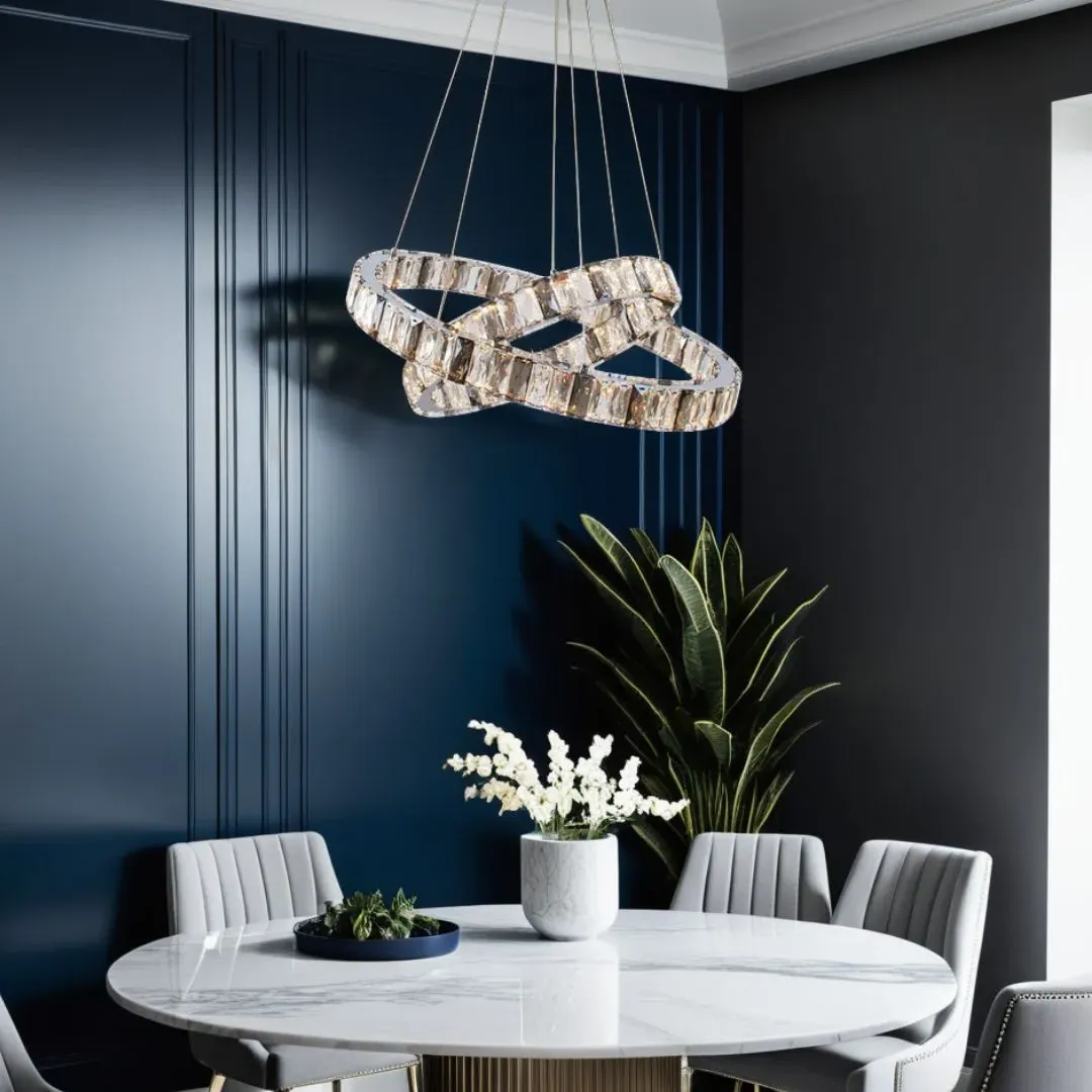Ausilia Dual Ring LED Pendant Ceiling Light - Smoked Glass product