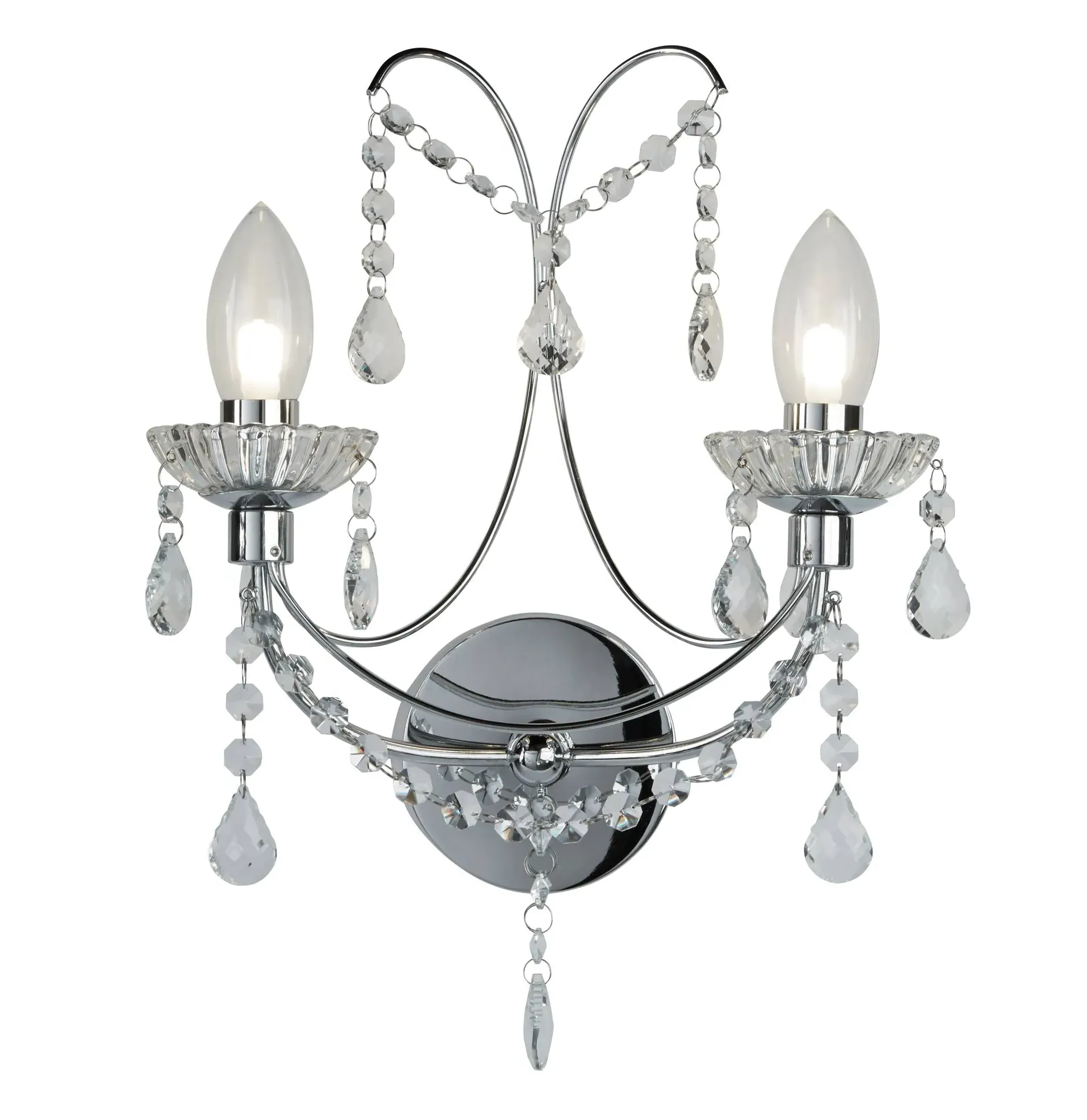 Autumn 2-Light IP44 Bathroom Wall Light - Polished Chrome product