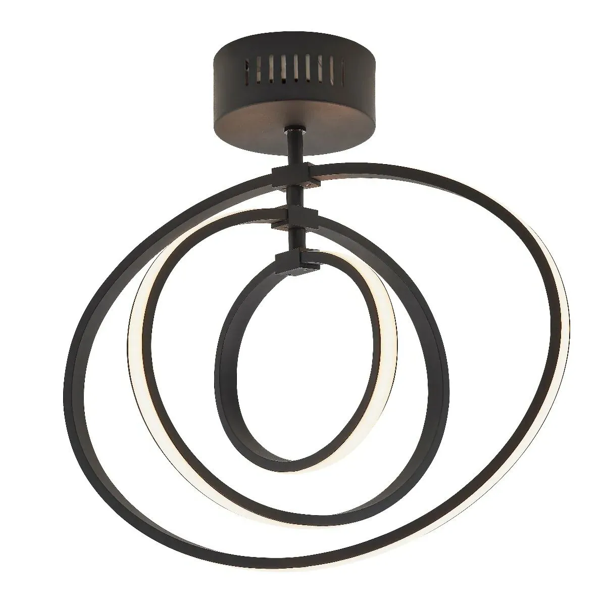 Avali Semi Flush Ceiling Light LED Hoop - Matt Black product