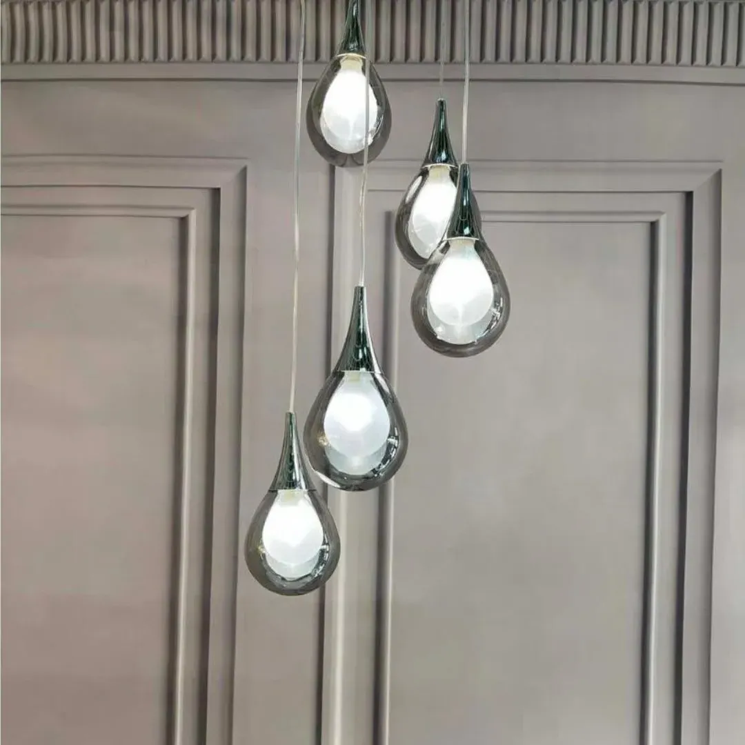 Avita Cluster 5-Light Pendant Ceiling Light - Glass, Chrome product