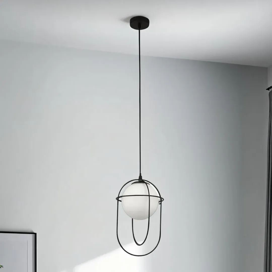 Axis Pendant Ceiling Light - Black, Opal Glass product