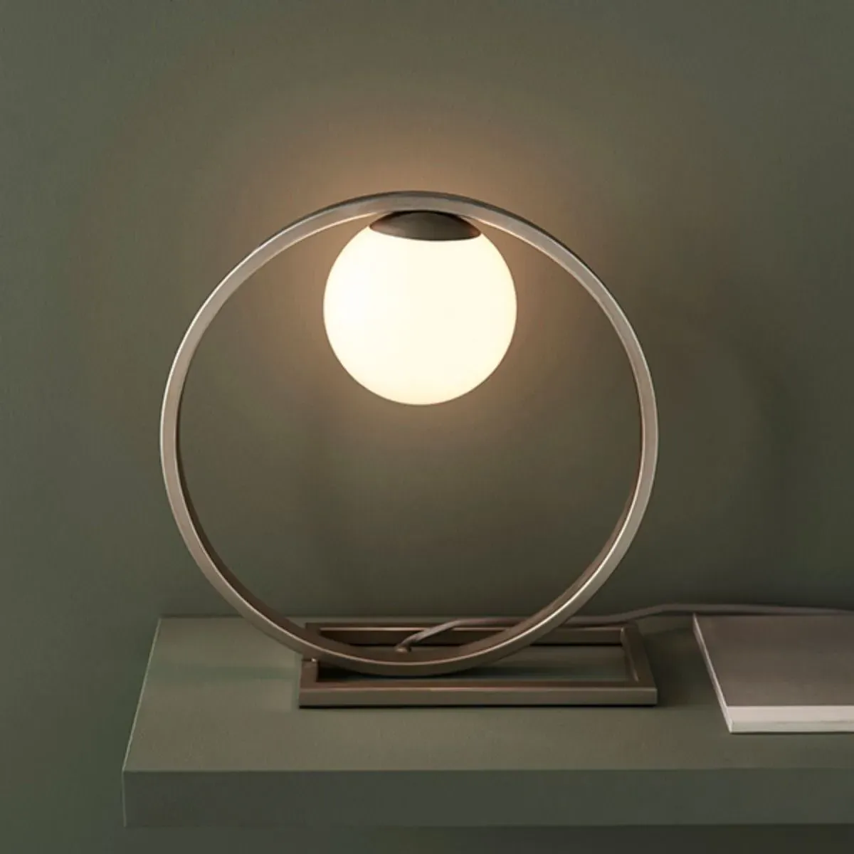 Bacqe Table Lamp - Brushed Silver, Opal Glass product