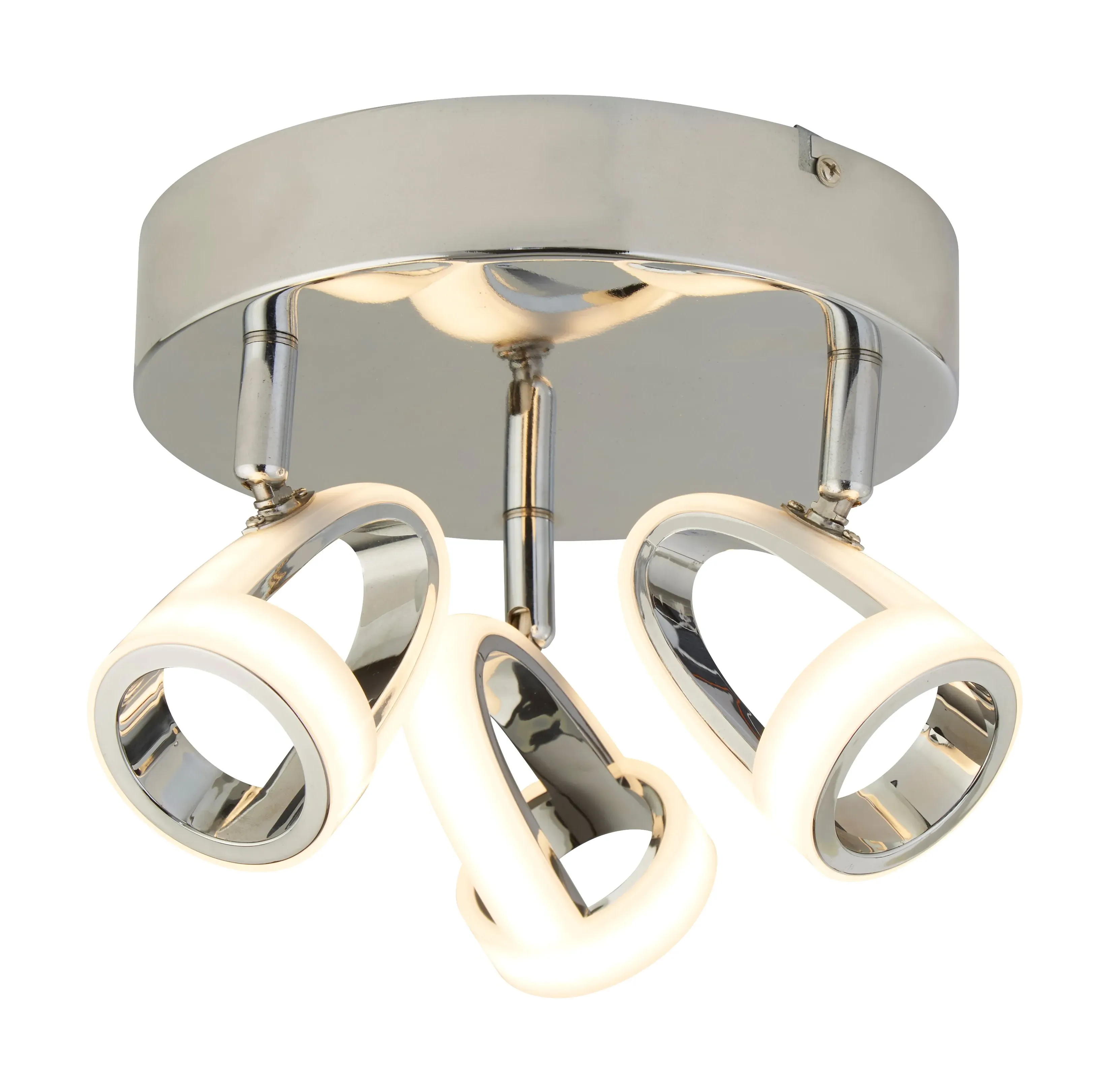 Baird 3 Light Round Ceiling Spotlight Plate - Polished Chrome & White product