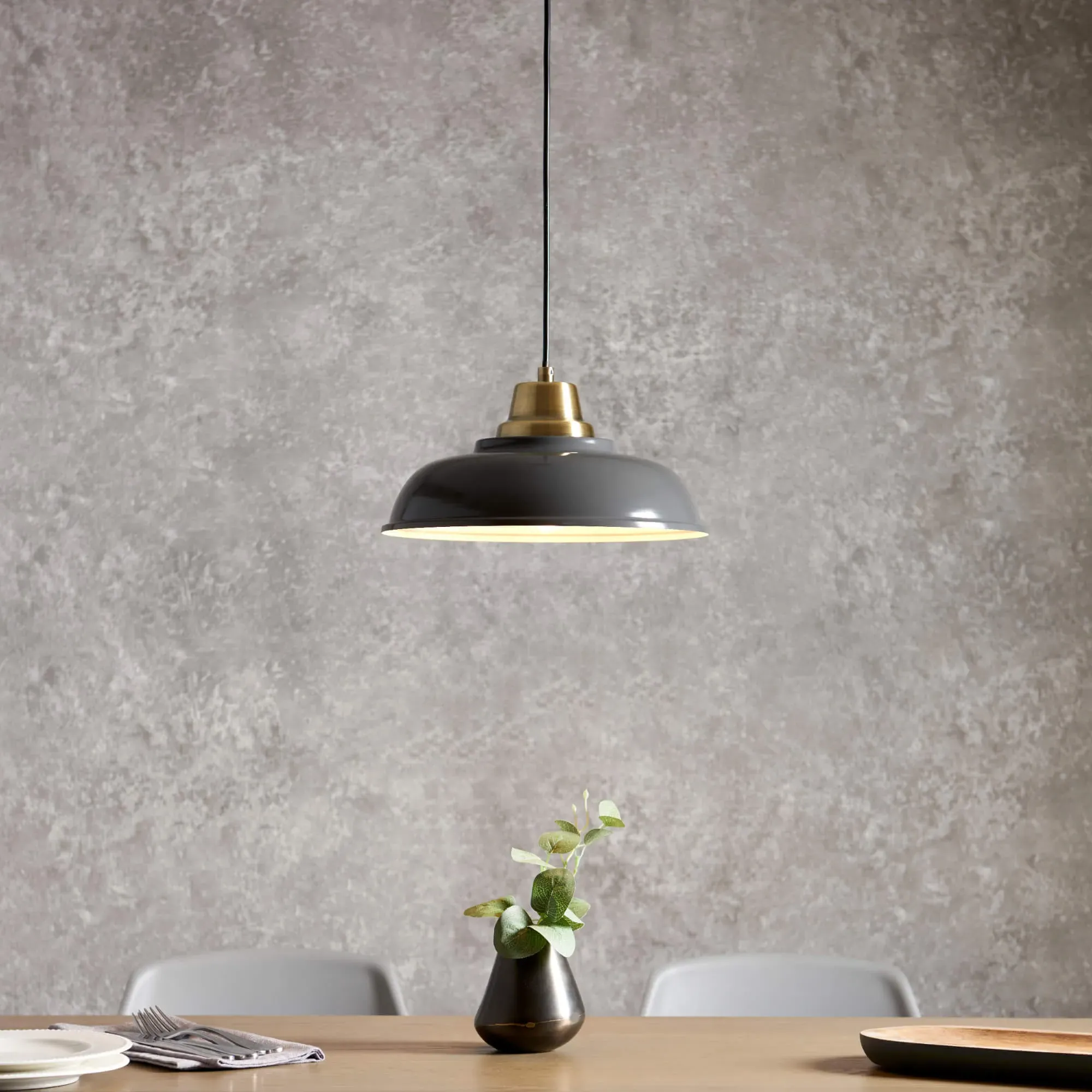 Bakewell Pendant Light Adjustable Drop - Grey, Aluminium product
