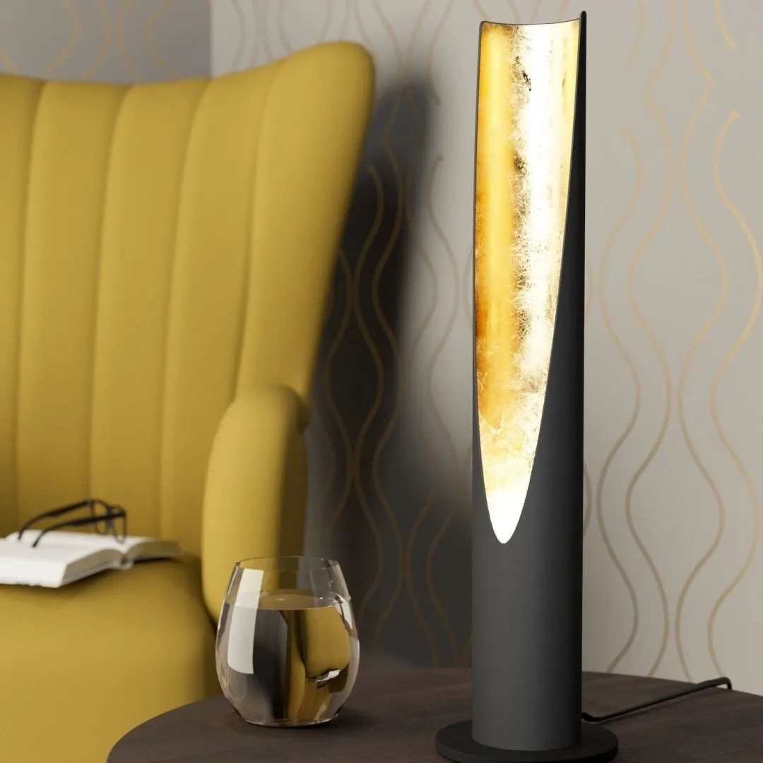 Barbotto Tube-Shaped Table Lamp - Black, Metal product