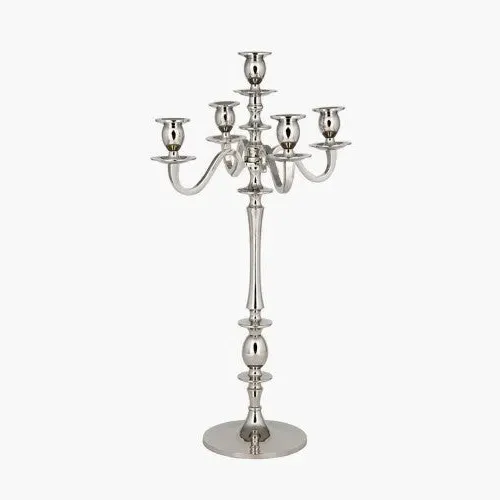 Baroque 5-Arm Table Candelabra - Nickel product