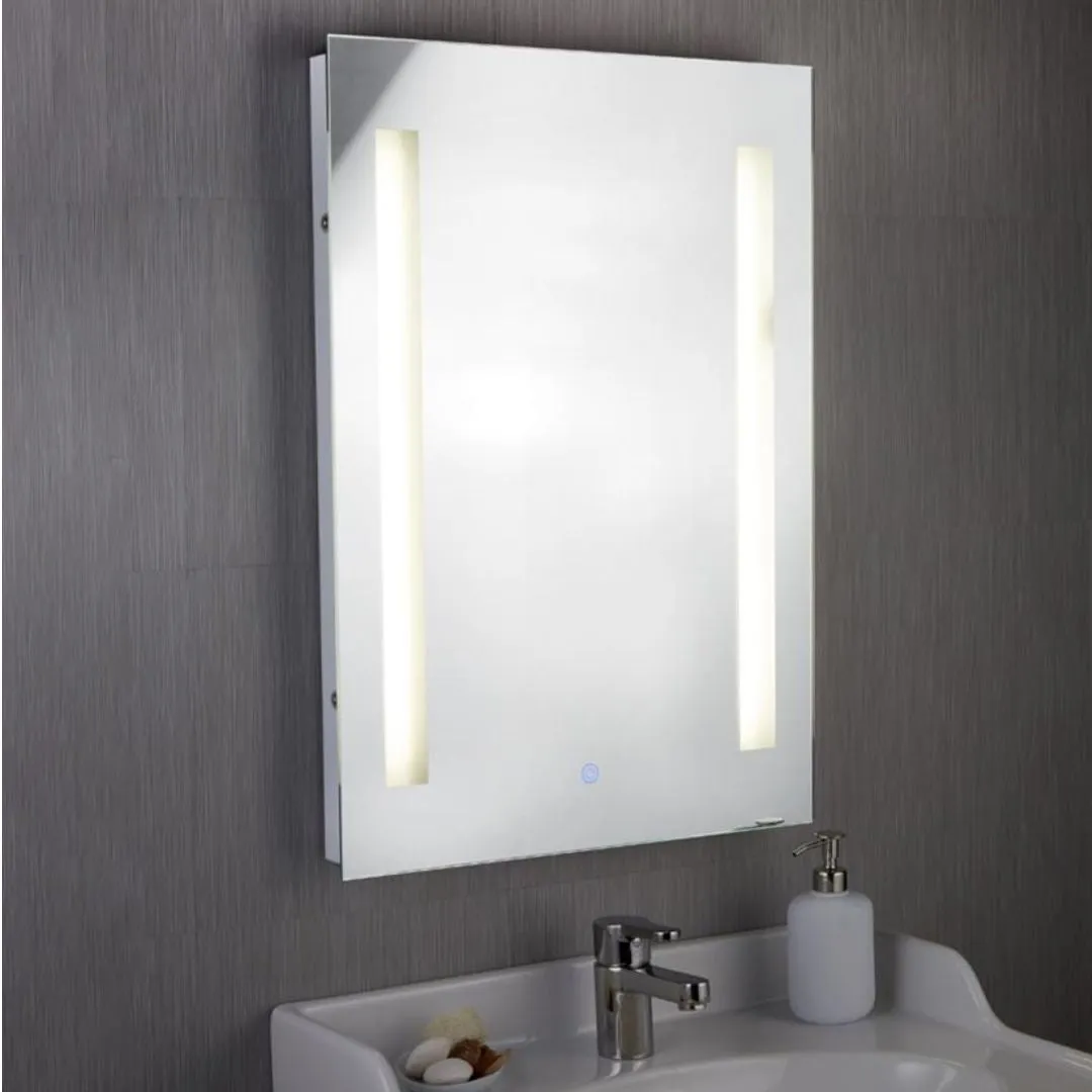 Bathroom Mirror with Shaving Socket - Chrome, Frosted Glass product