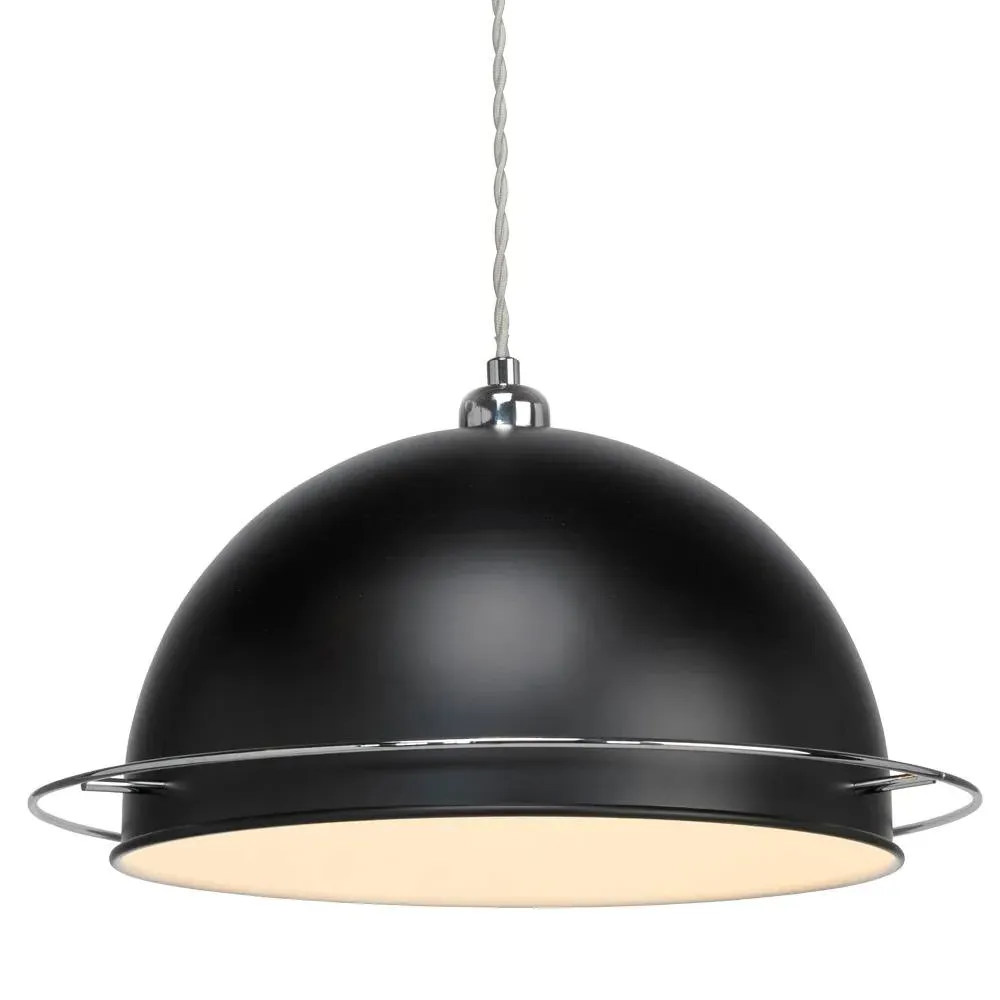 Bauhaus Dome Easy Fit Pendant Shade - Black, Metal product
