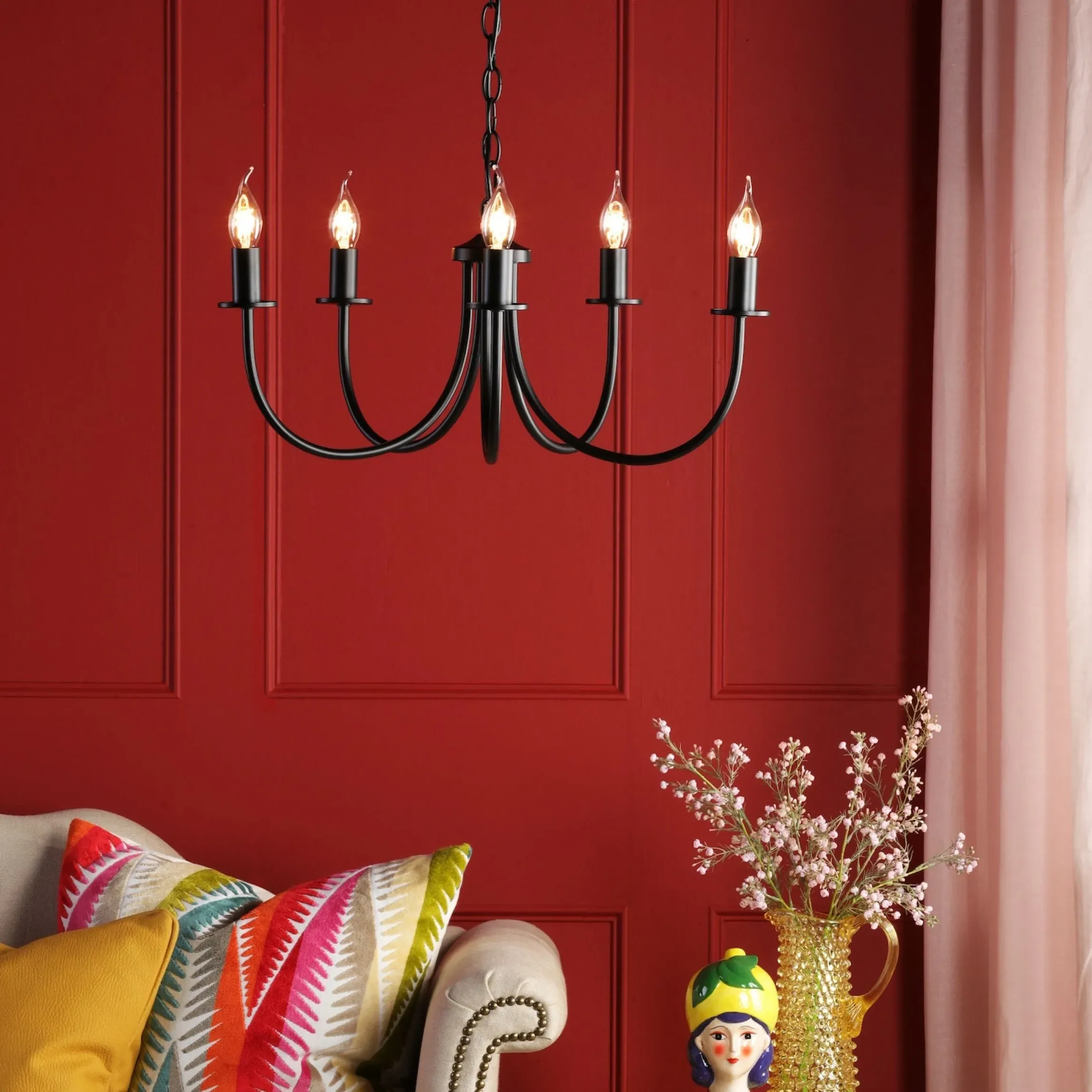 Becca 5-Light Chandelier Ceiling Light - Matte Black product