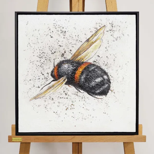 Bee and Pollen Canvas with Black Frame - 50x50cm product