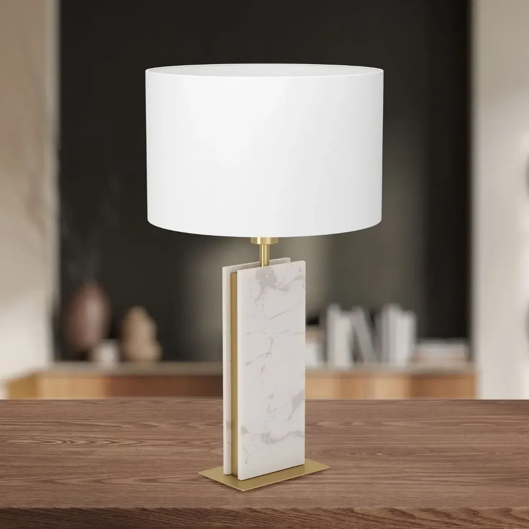 Belesar Table Lamp - White Stone, Brass product