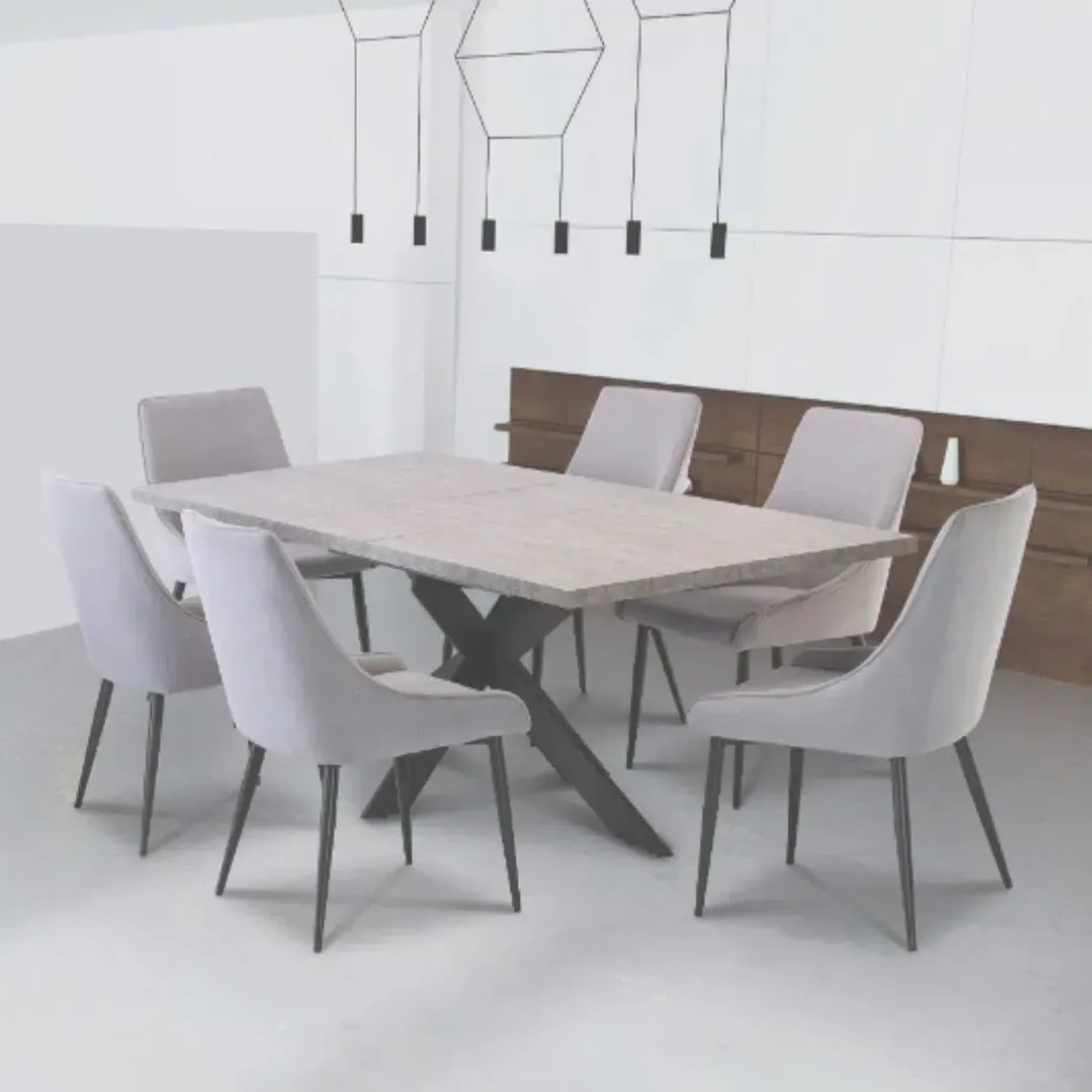 Berlin 6-Seater Extendable Dining Set - Grey product