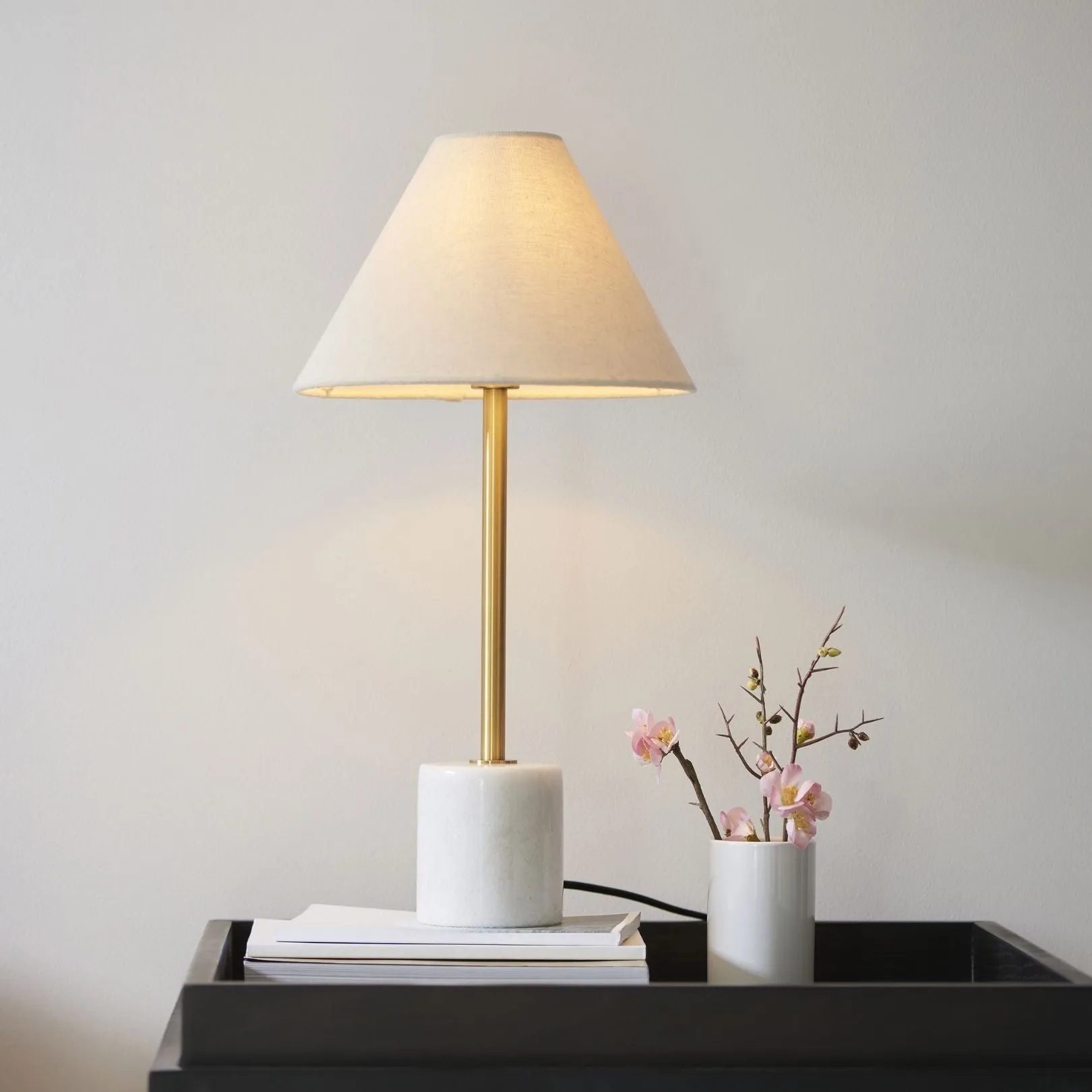 Bertoia Table Lamp - Brass, Marble product
