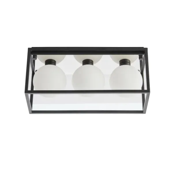 Beso 3-Light IP44 Semi Flush Ceiling Light - Matt Black product
