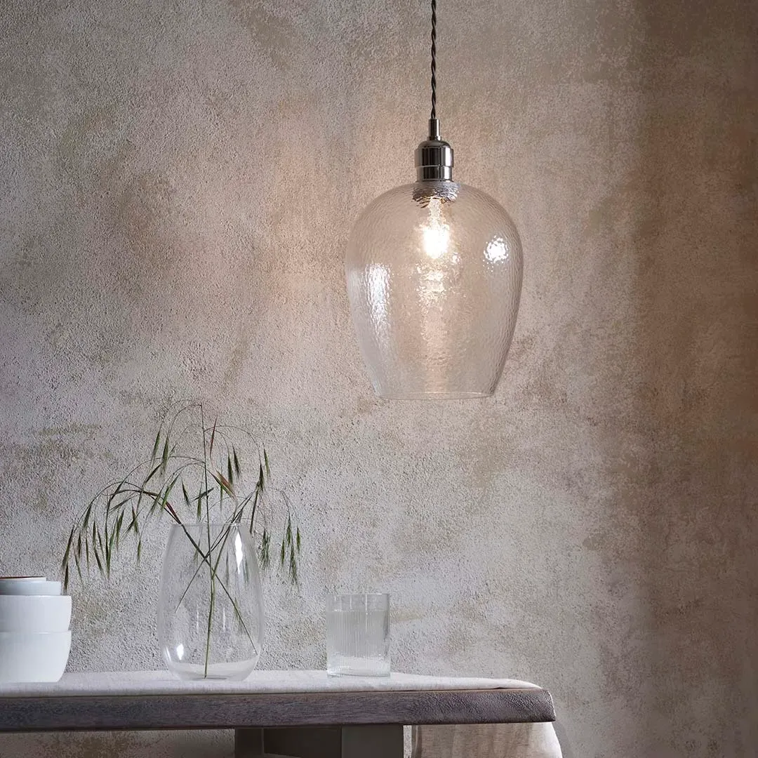 Bindki Small Pendant Ceiling Light - Polished Nickel, Glass product