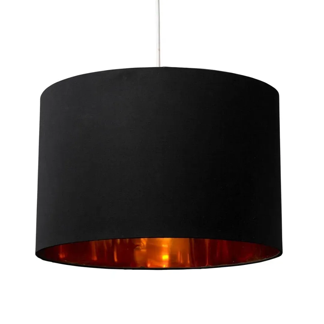 Björn Drum Pendant Shade - Black, Metallic Gold product