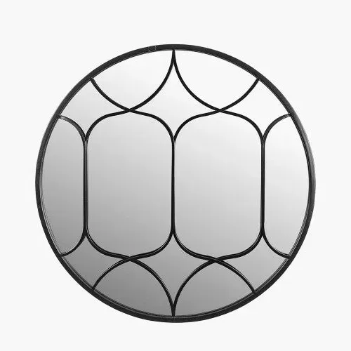 Black Metalwork Decorative Round Mirror product