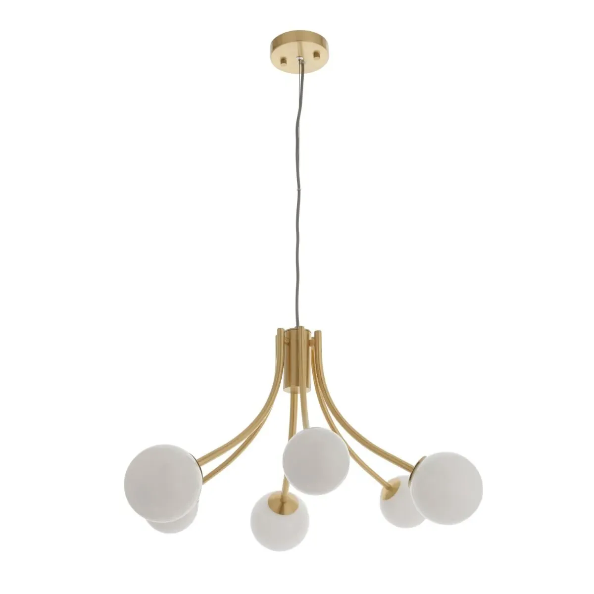 Bloom 6-Light Ceiling Pendant - Satin Brass, Opal product