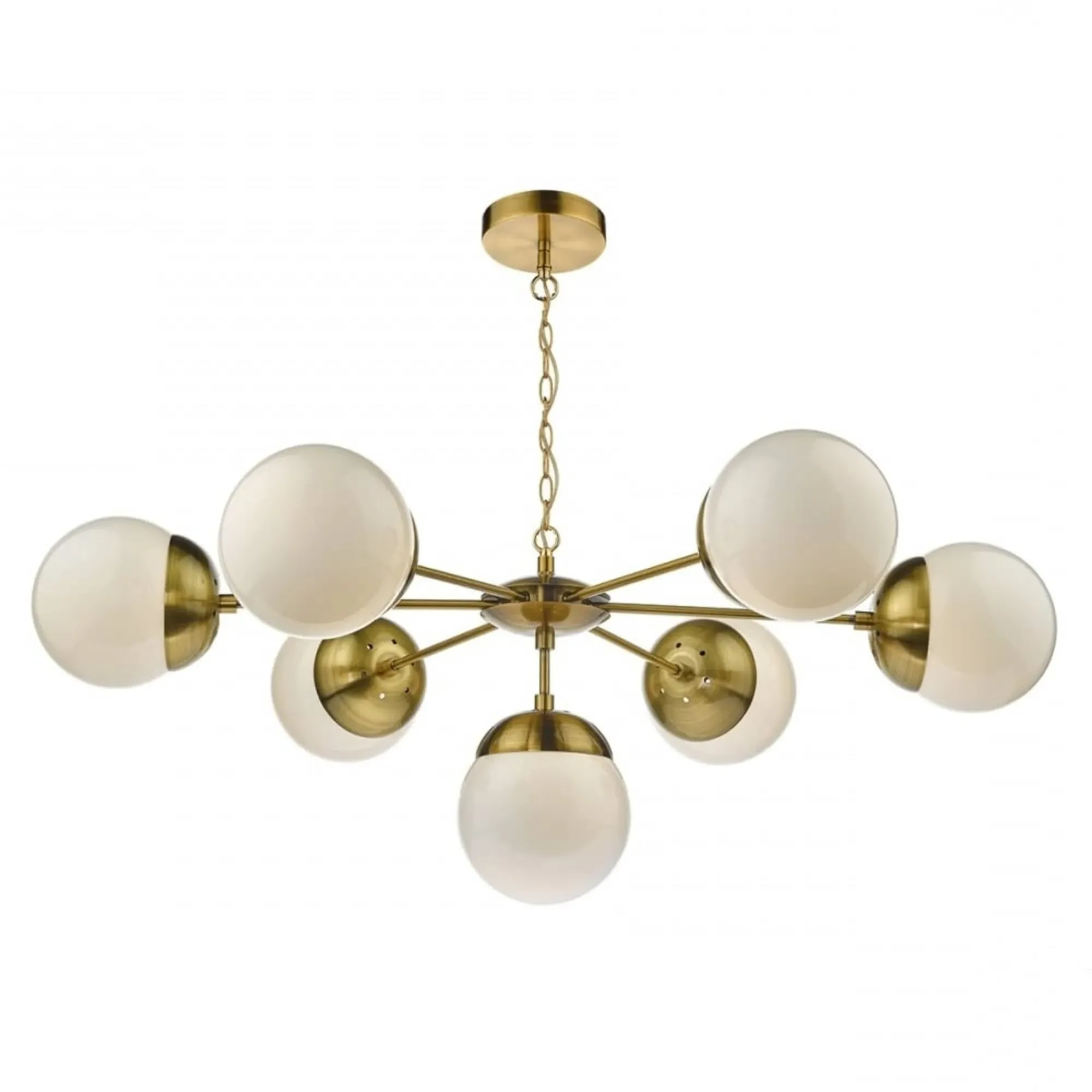 Bombazine Opal Glass 7 Light Ceiling Light - Brass product