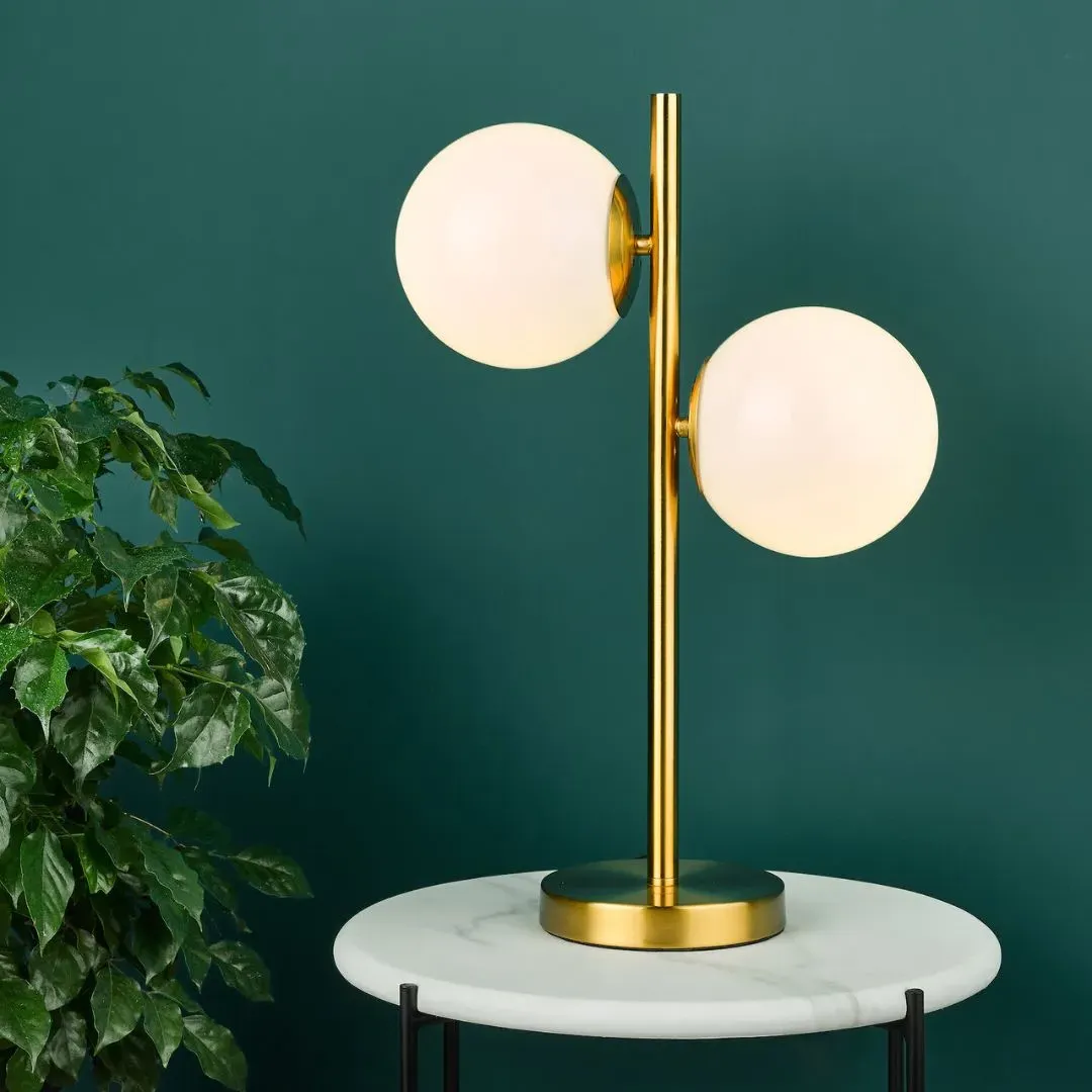 Bombazine Opal Glass & Brass Table Lamp product