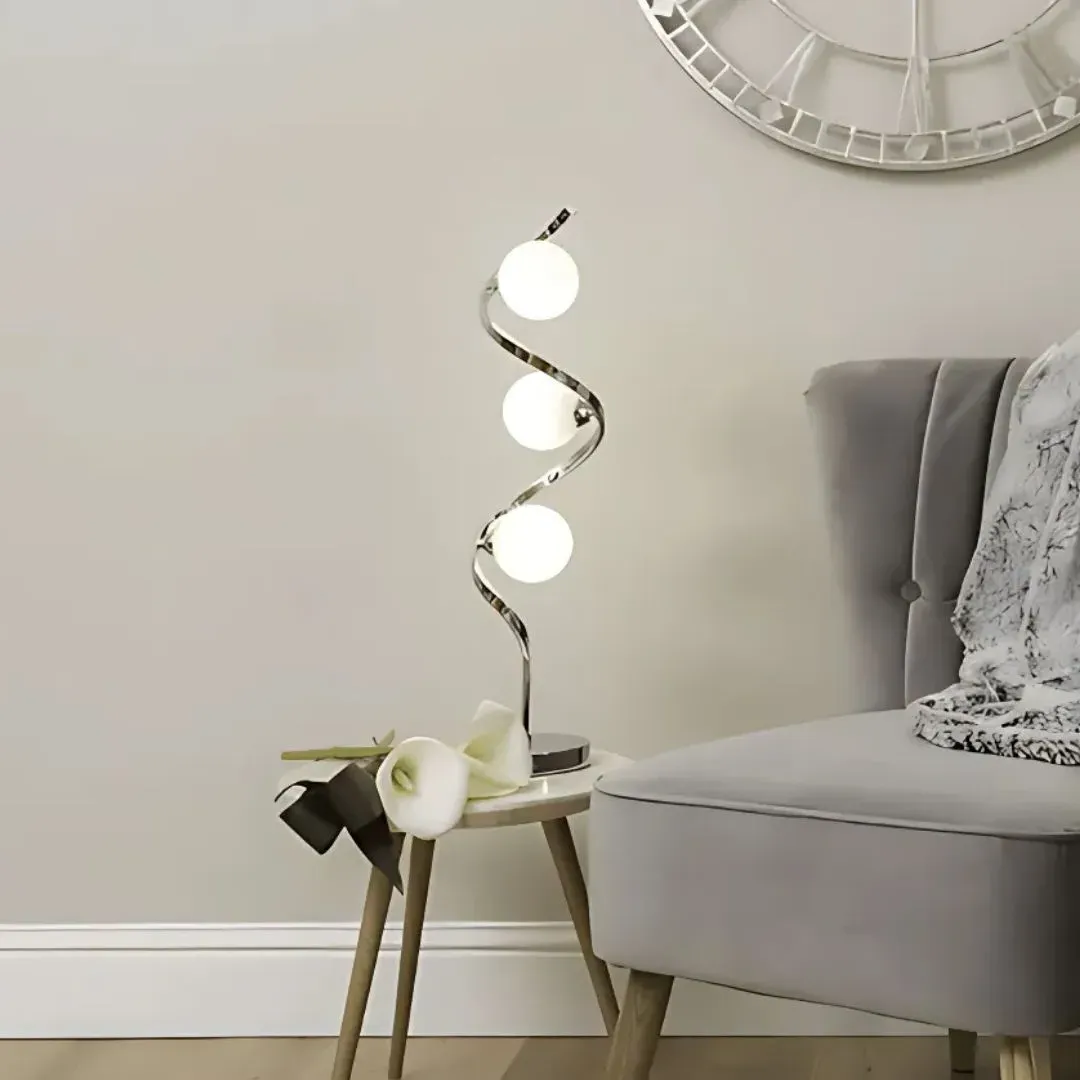 Bombo 3-Light Table Lamp - Polished Chrome, Glass product