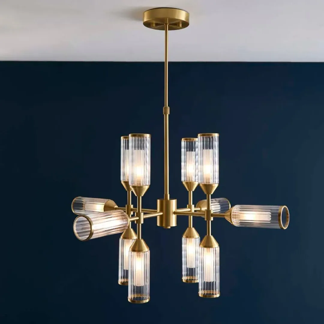 Botero 12-Light Ceiling Light - Satin Brass, Glass product