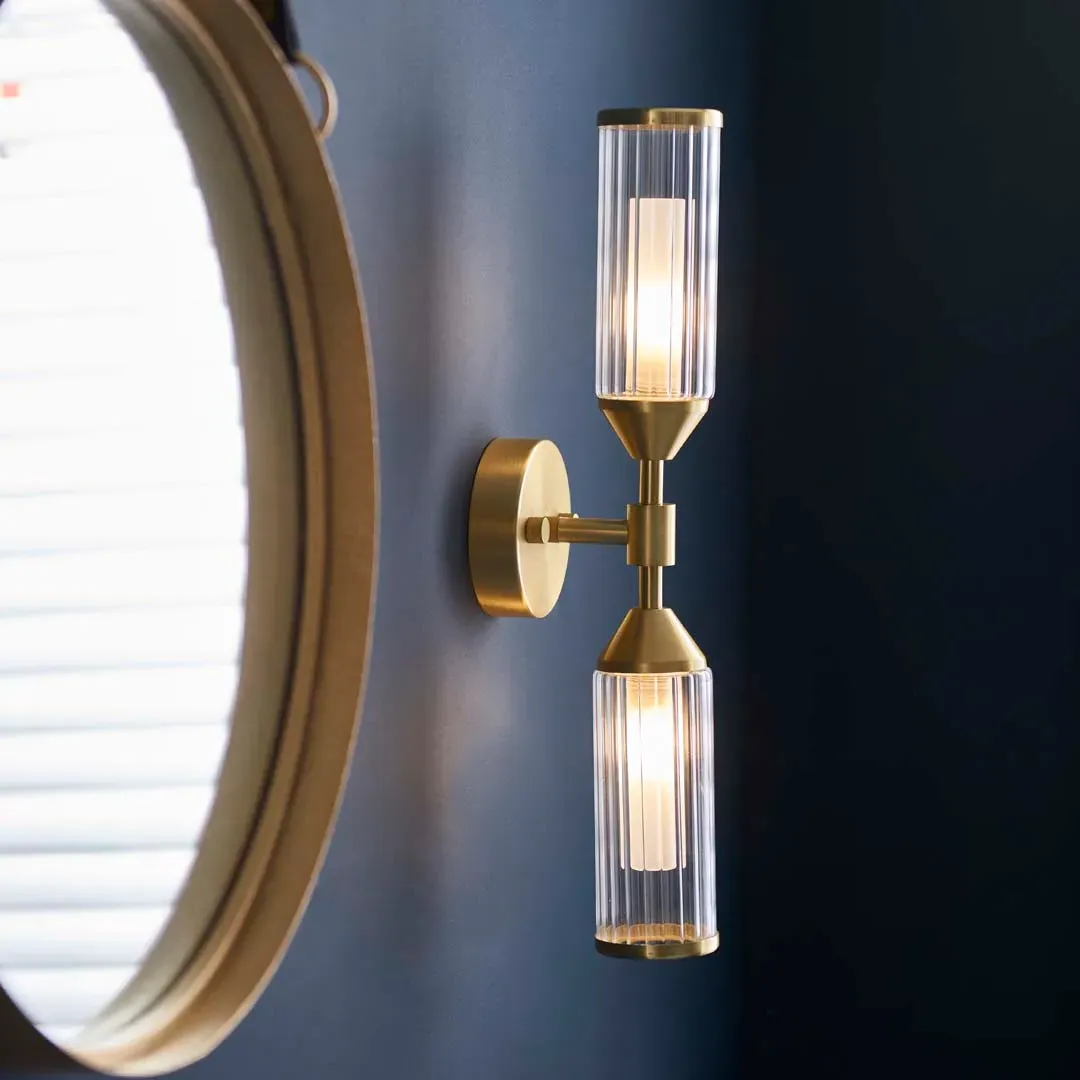 Botero 2-Light Wall Bracket - Satin Brass, Glass product