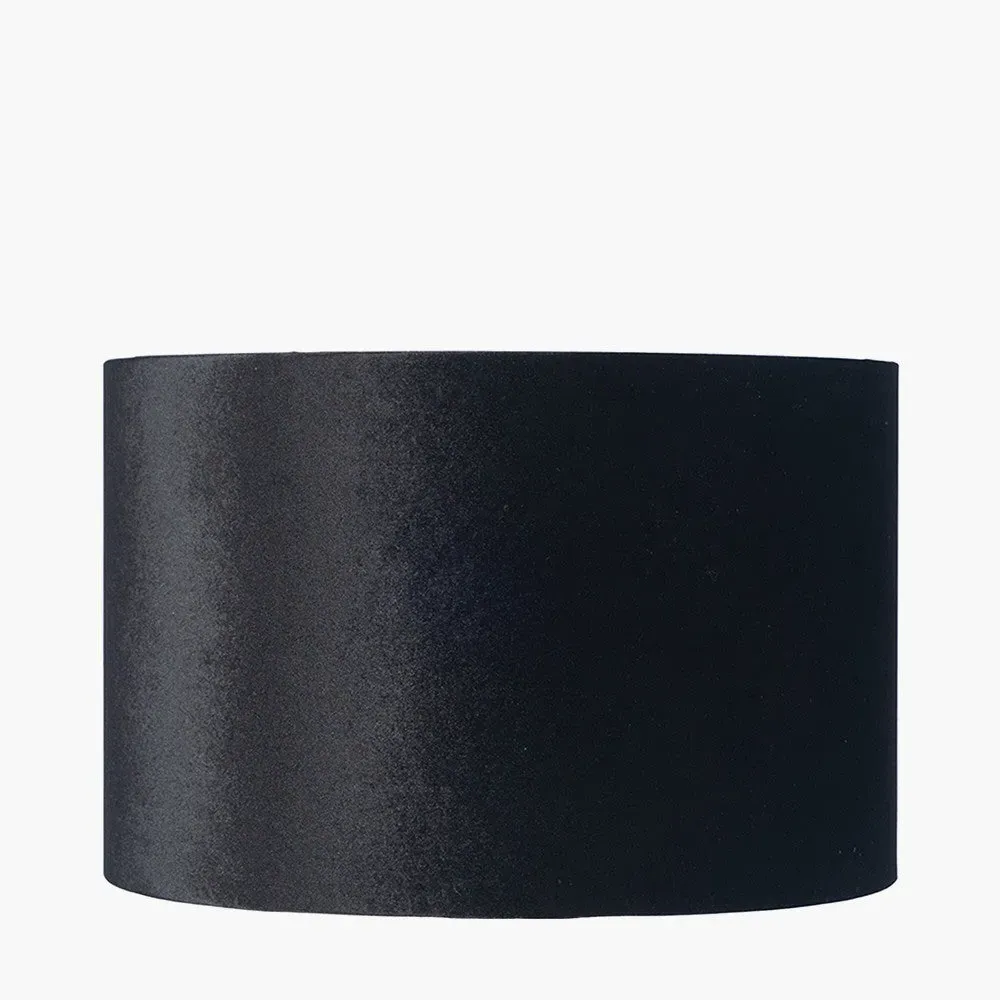 Bow 30cm Cylinder Lamp Shade - Black, Velvet product