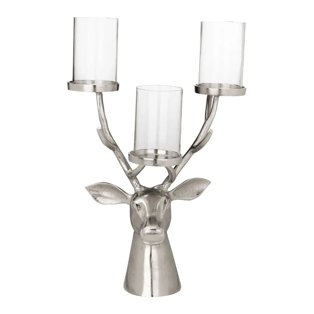 Braawe Silver Deer 3-Arm Candle Holder - Silver, Nickel product