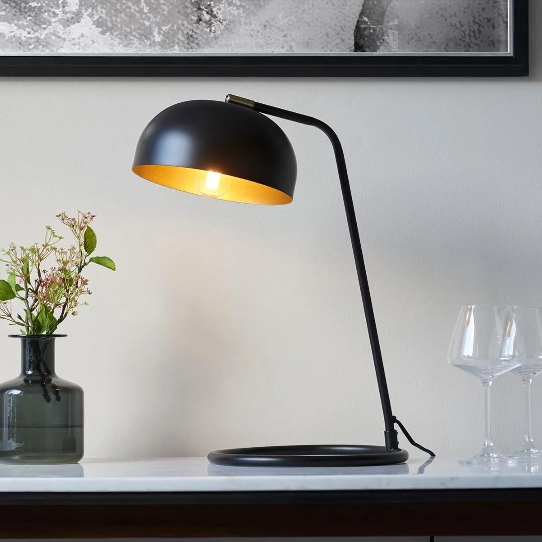 Brair Desk Table Lamp - Black, Antique Brass product