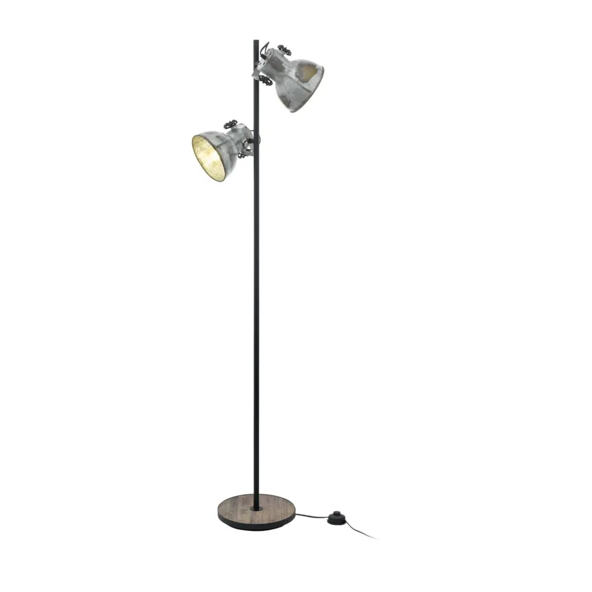 Branwen 2 Light Industrial Task Floor Lamp - Black, Steel product