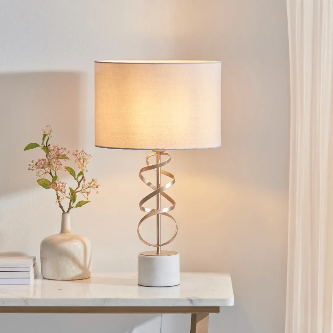 Briar Spiral Table Lamp Dimmable Touch - Gold, White Marble product