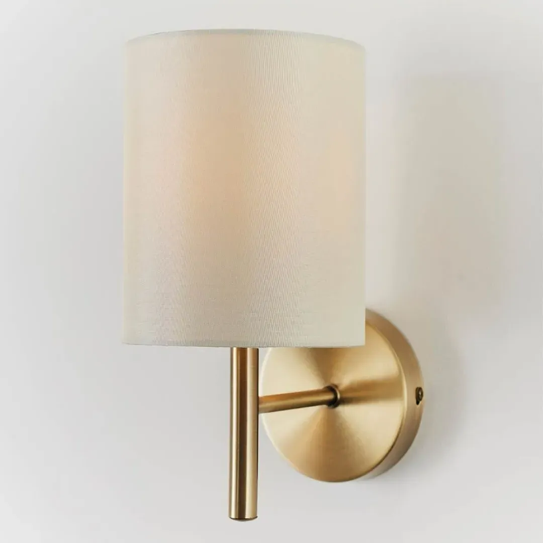 Brio Wall Light with Cream Shade - Antique Brass product