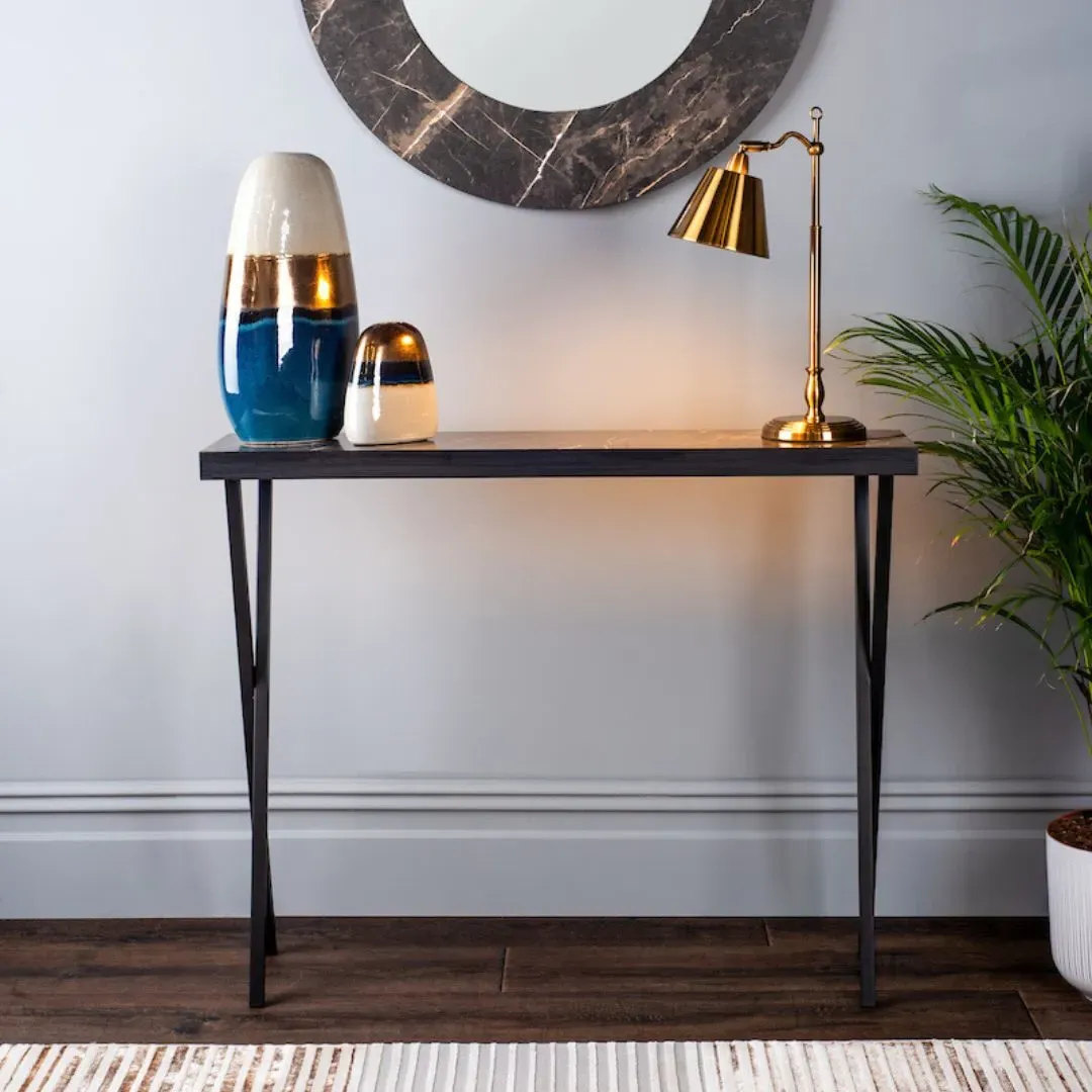 Brito Console Table - Dark Marble, Metal product