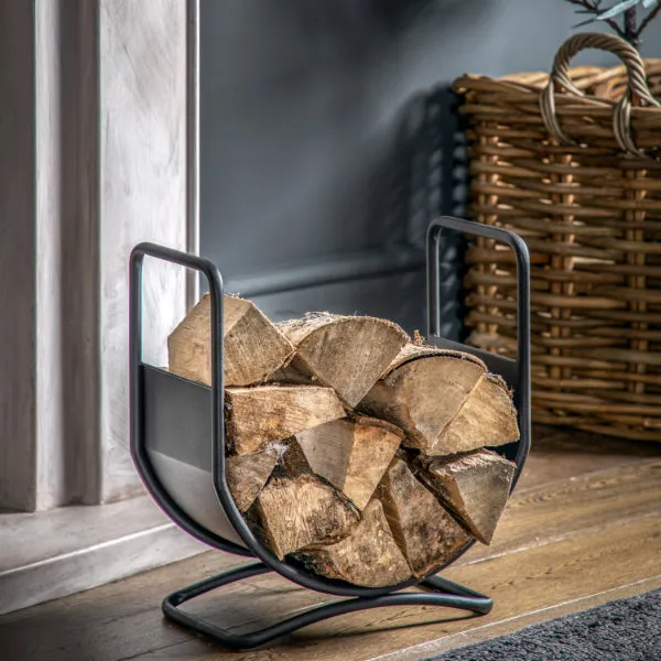Bronte Log Basket - Black, Metal product