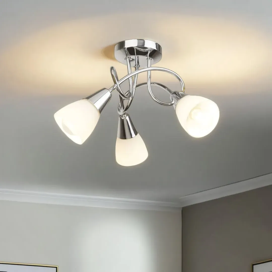 Bronx 3-Light Semi-Flush Ceiling Light - Polished Chrome product
