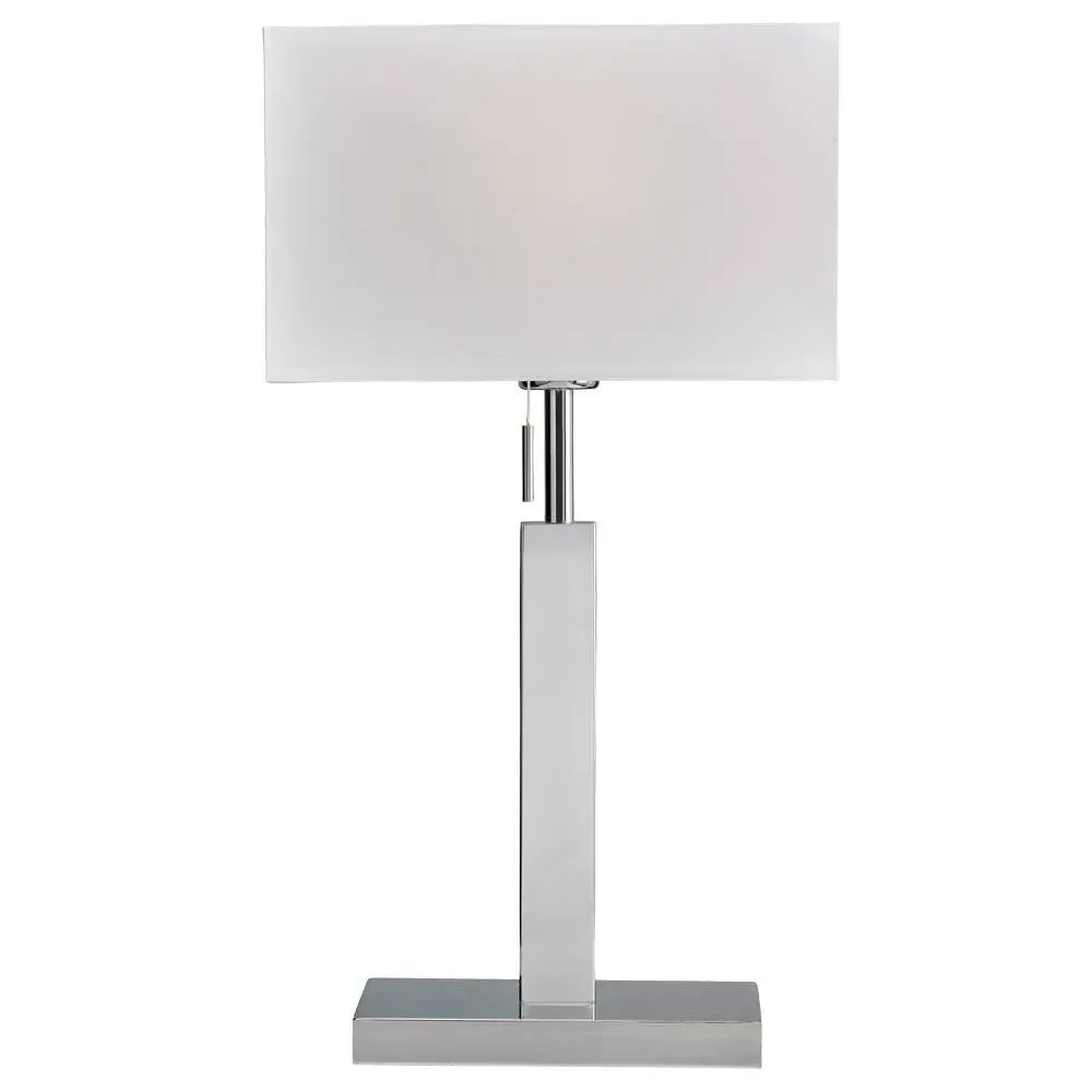 Brook Table Lamp with Pull Switch - White, Chrome product