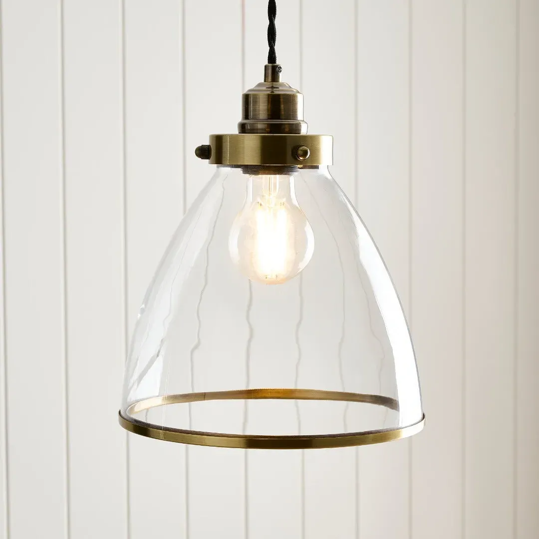 Brunswick Easy-Fit Pendant - Antique Brass, Glass product