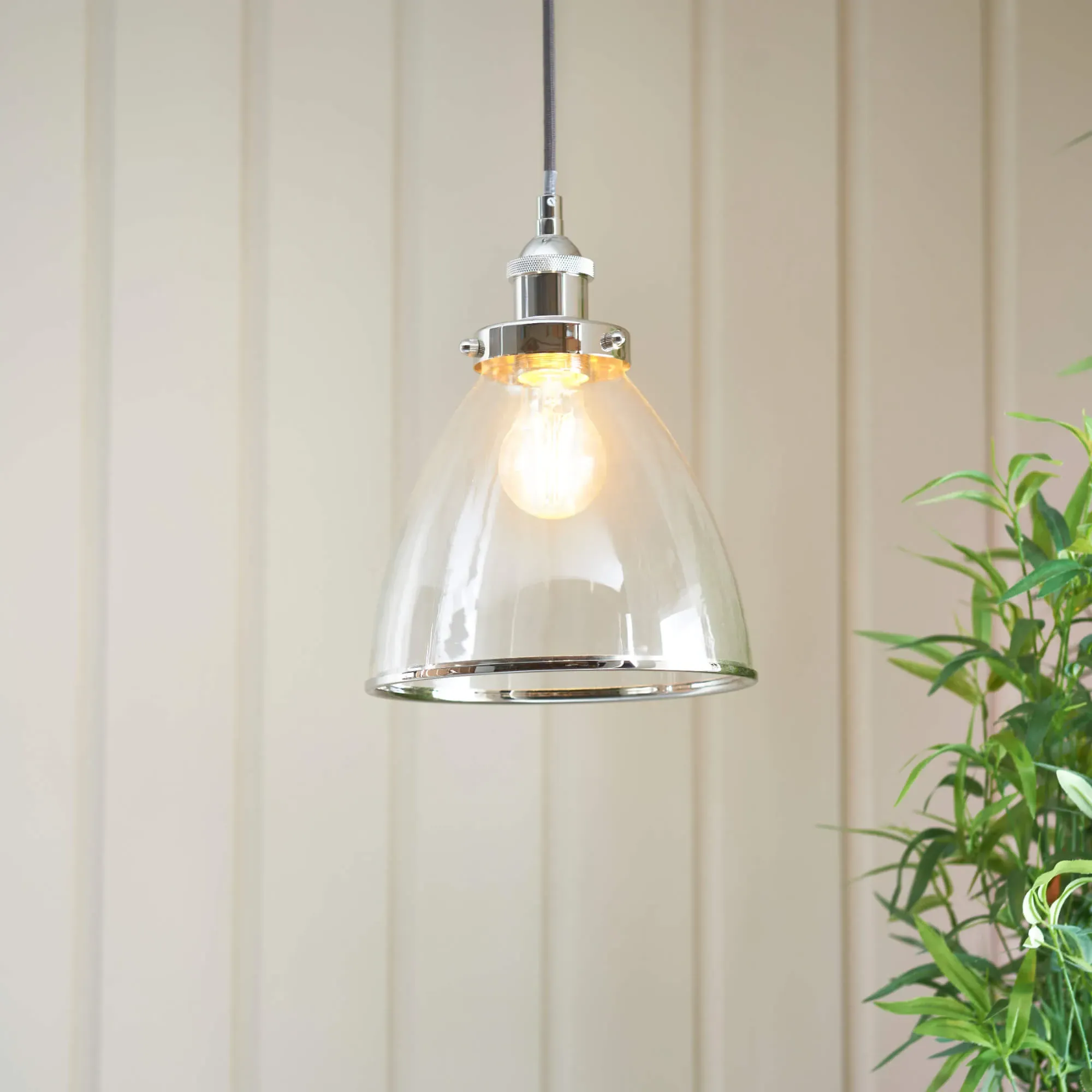 Brunswick Easy-Fit Pendant Shade - Satin Nickel, Glass product