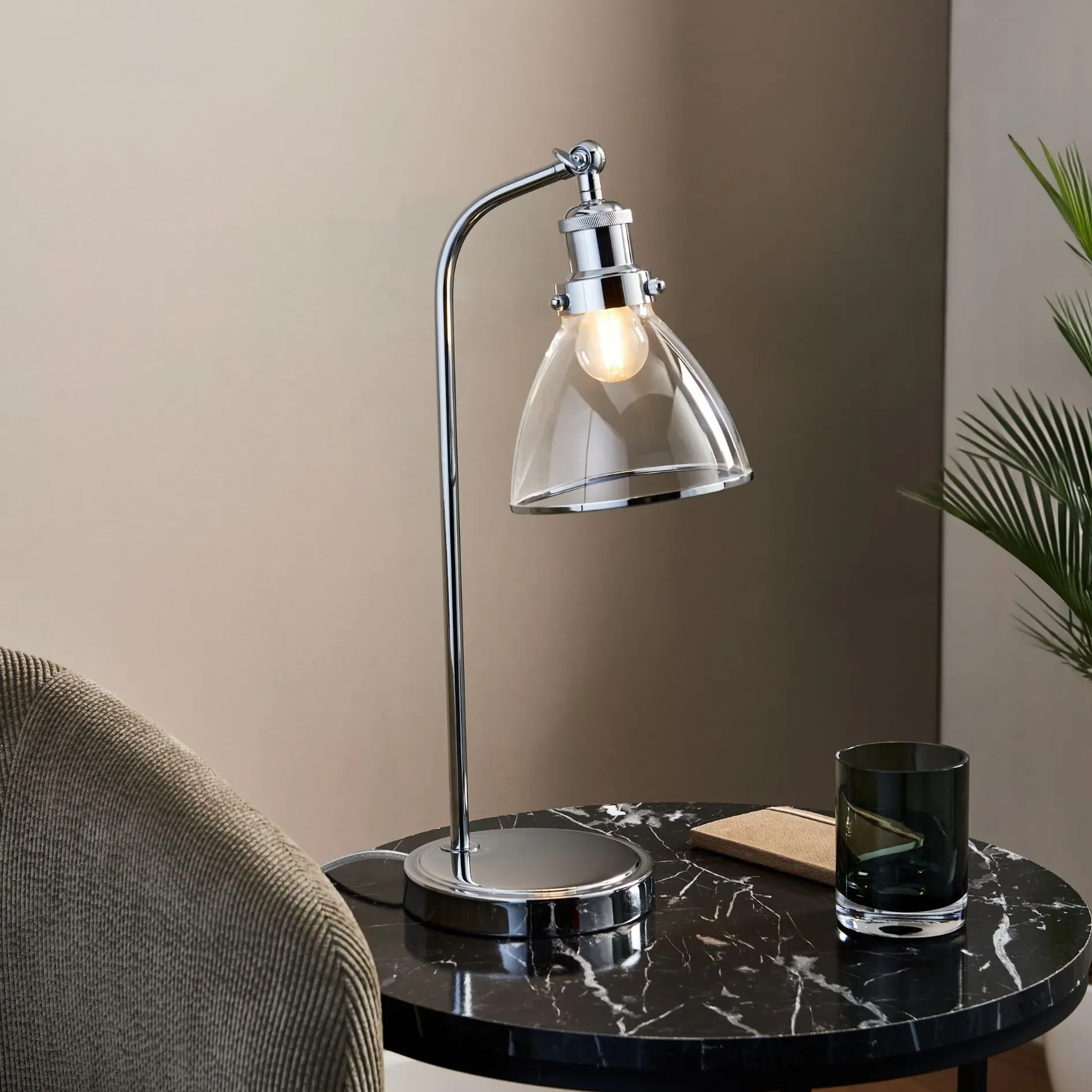 Brunswick Glass Desk Table Lamp - Polished Nickel product