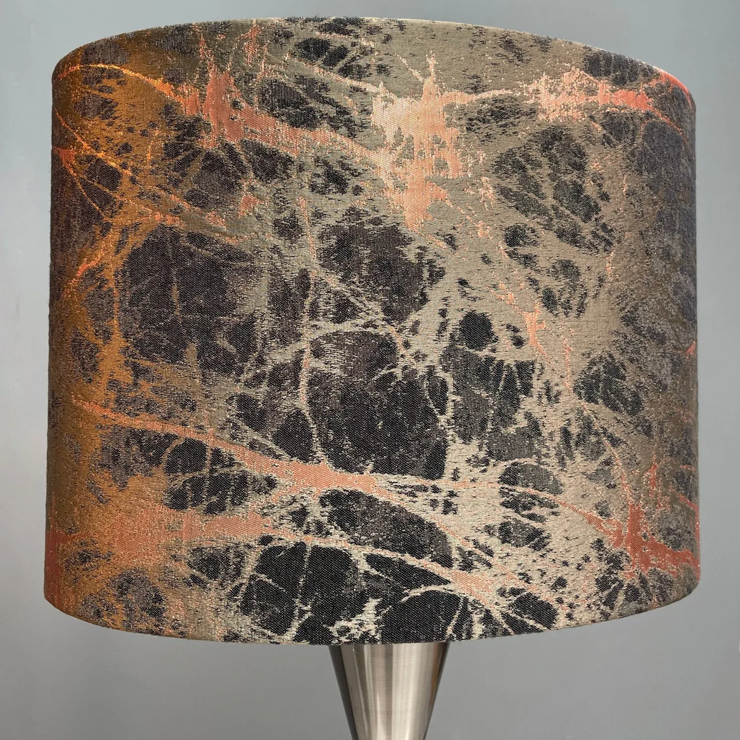 Brushed Lava Oval Lamp Shade 33 cm - Black, Copper product