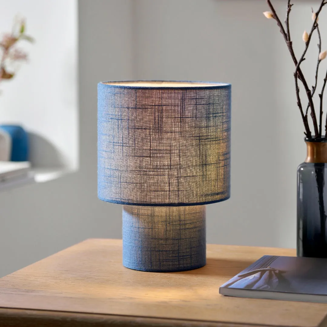 Buxton Table Lamp - Navy, Faux Linen product
