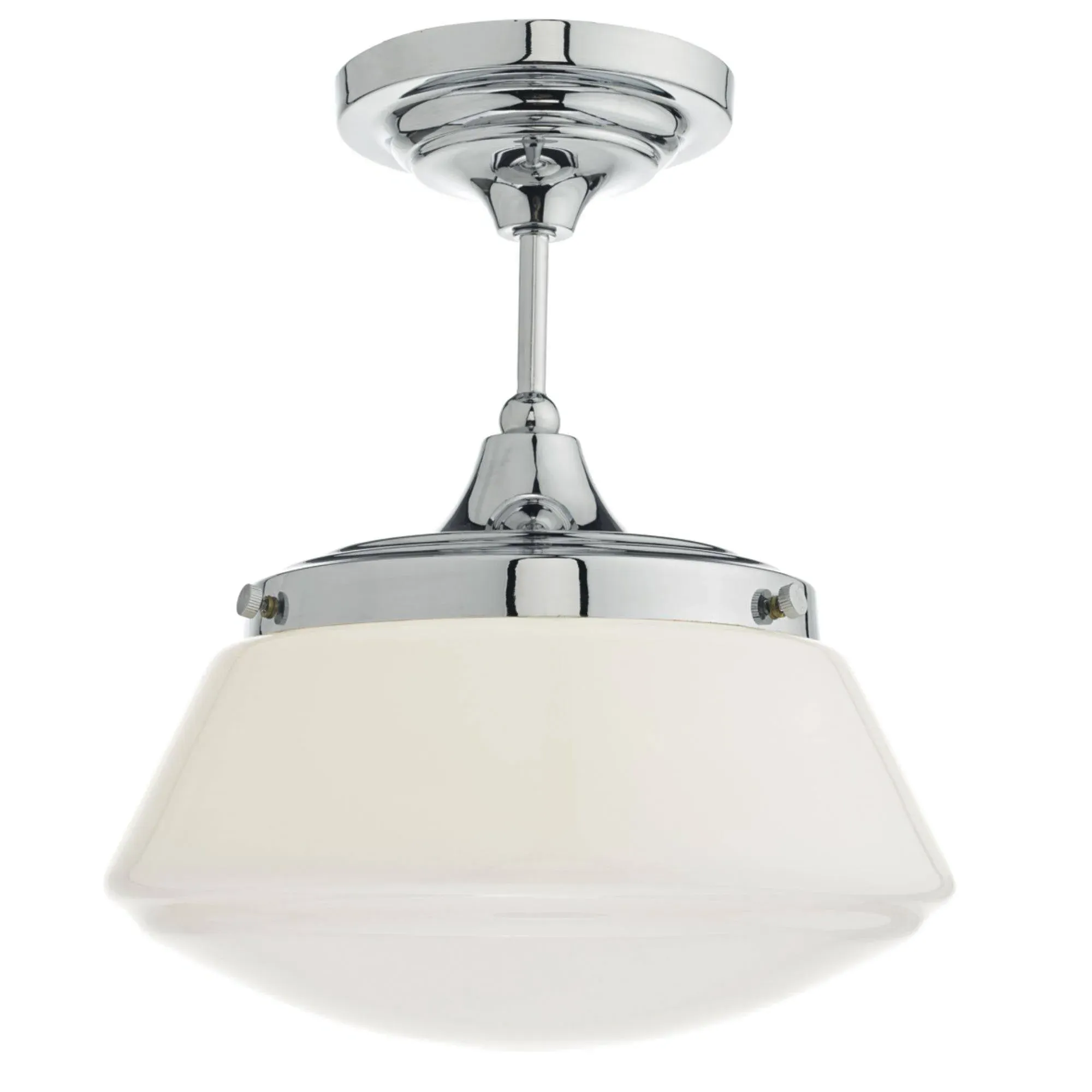 Caden Opal Glass Semi Flush Ceiling Light IP44 - Satin Chrome product