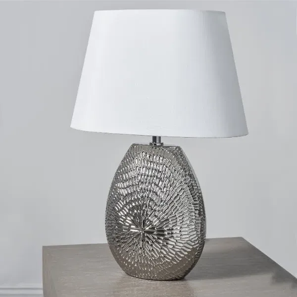 Caitlin Small Table Lamp - Silver, Ceramic product