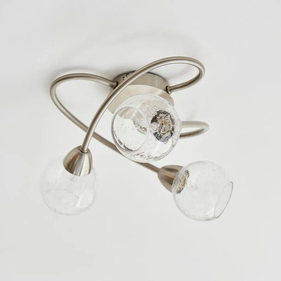 Callen 3-Light Flush Ceiling Light - Satin Nickel product