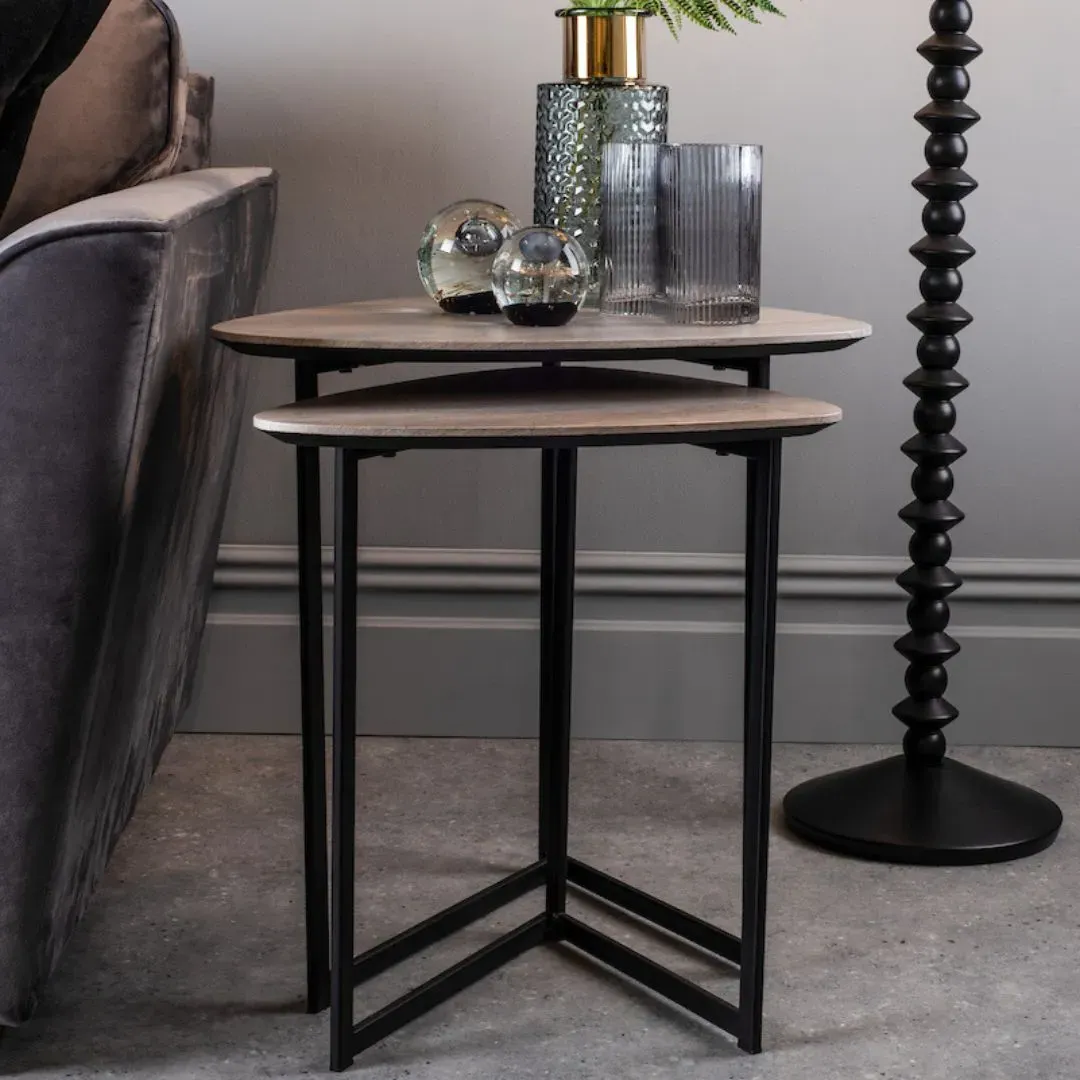 Cambourne Nest of Tables - Light Grey, Metal product
