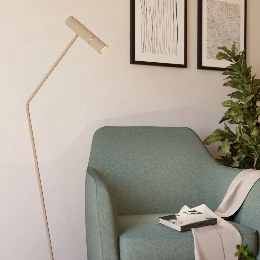 Caminia Task Floor Lamp - Sand, Brushed Brass product