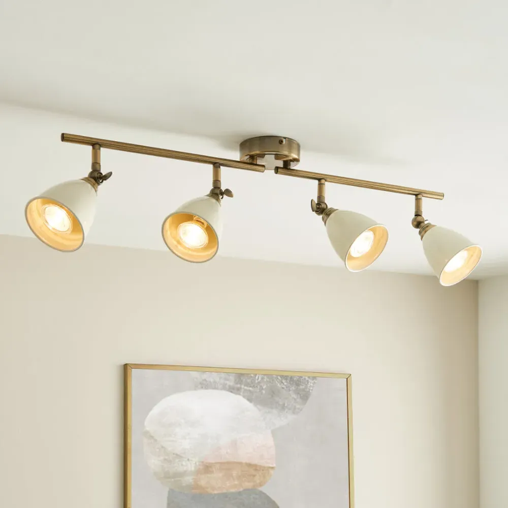 Canford 4-Light Spot Bar - Antique Brass product